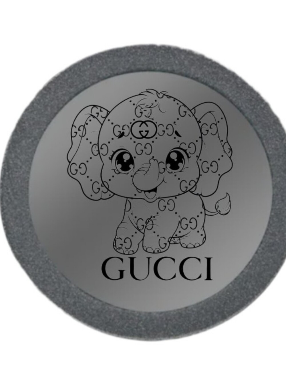 Luxy Logo Silver Gray Elephant Mirror Accent